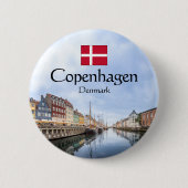 Kopenhagen Nyhavn Ronde Button 5,7 Cm (Voorkant)