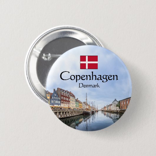 Kopenhagen Nyhavn Ronde Button 5,7 Cm (Voorkant /achterkant)