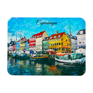 Kopenhagen Olie Schildering Nyhavn Wandelroute Magneet