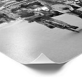 Kopenhagen overvalt op fietsen, zwart en wit. foto afdruk (Hoek)