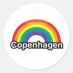 KOPENHAGEN PRIDE REGENBOOG - PNG.NL RONDE STICKER