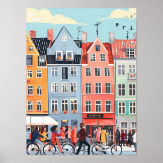 Kopenhagen Print Kopenhagen Illustratie Denemarken