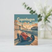 Kopenhagen  Racing Car Briefkaart (Staand voorkant)