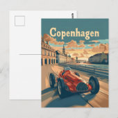 Kopenhagen  Racing Car Briefkaart (Voorkant / Achterkant)