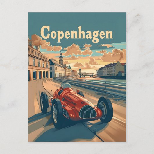 Kopenhagen  Racing Car Briefkaart (Voorkant)