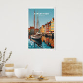 Kopenhagen Reisposter Print (Keuken)