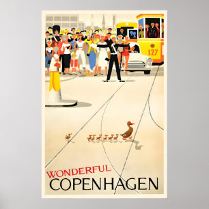Kopenhagen Reisposter Vintage Denemarken Kunstprin Poster