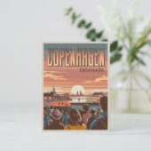 Kopenhagen reistoeristen zonsondergang geschenken Briefkaart (Staand voorkant)