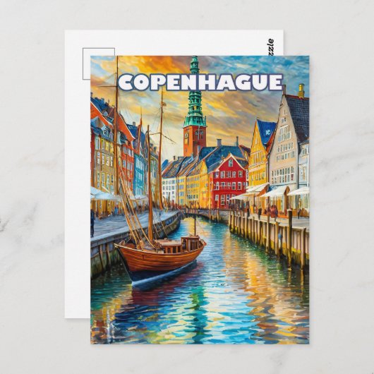 Kopenhagen roept op tot een zachte zomervaart briefkaart (Voorkant / Achterkant)