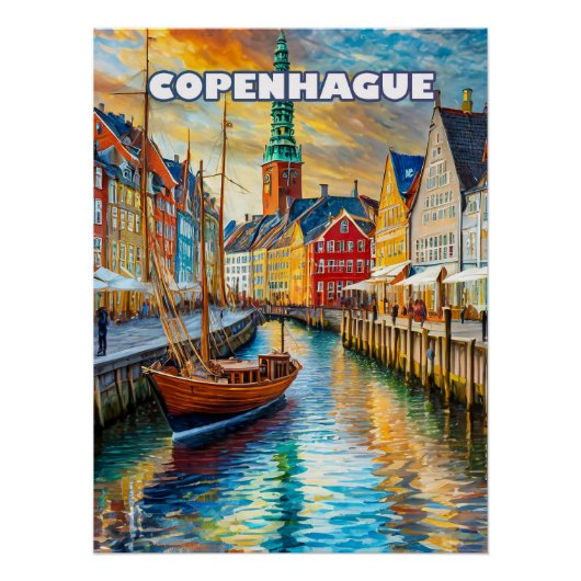 Kopenhagen roept op tot een zachte zomervaart perfect poster (Voorkant)
