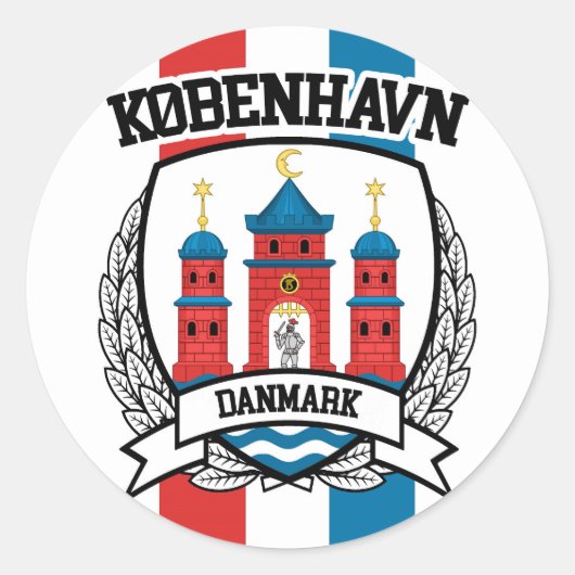 Kopenhagen Ronde Sticker (Voorkant)