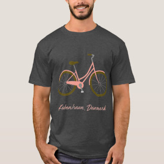 Kopenhagen - Roze Deense fietsenontwerp T-shirt