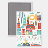 Kopenhagen Scandi koelkastmagneet Magneet (Voorkant / Achterkant)