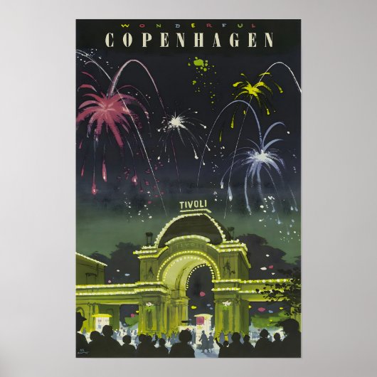 Kopenhagen Schilderen Denemarken Reisposter Deens Poster (Voorkant)