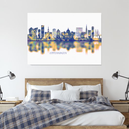 Kopenhagen Skyline Canvas Afdruk (Insitu (Slaapkamer))