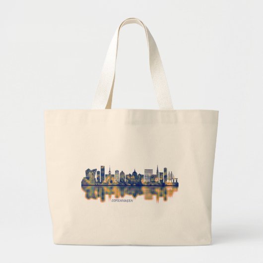 Kopenhagen Skyline Grote Tote Bag (Voorkant)