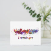 Kopenhagen-skyline in waterverf briefkaart (Staand voorkant)