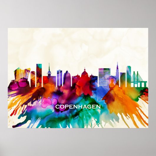 Kopenhagen Skyline Poster (Voorkant)