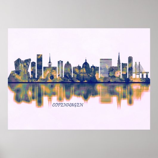 Kopenhagen Skyline Poster (Voorkant)