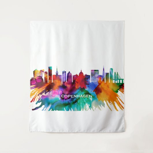 Kopenhagen Skyline Wandkleed (Voorkant)