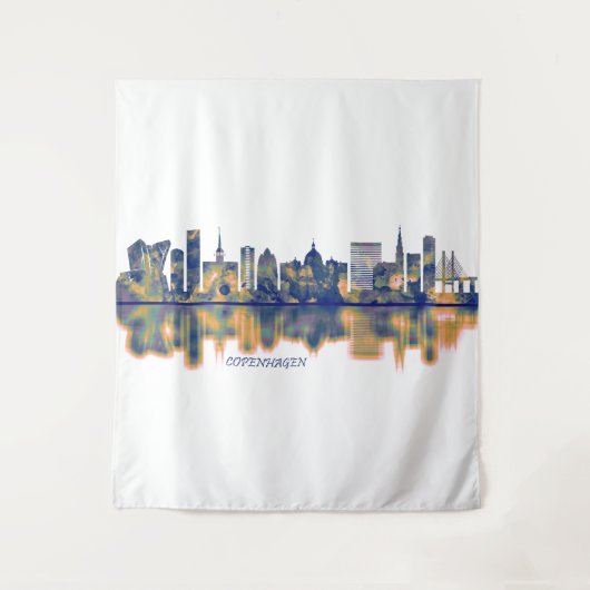 Kopenhagen Skyline Wandkleed (Voorkant)