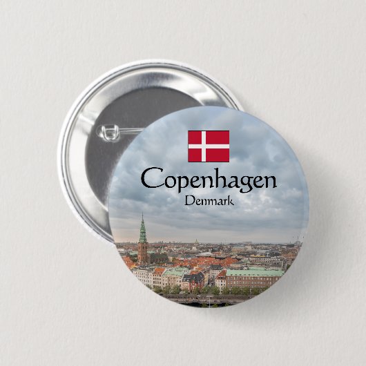Kopenhagen Souvenir Ronde Button 5,7 Cm (Voorkant /achterkant)
