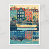 Kopenhagen Stad Denemarken Vintage Travel Briefkaart (Voorkant)