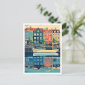 Kopenhagen Stad Denemarken Vintage Travel Briefkaart (Staand voorkant)