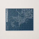 Kopenhagen Stadsplattegrond lijn Art Blue Print Legpuzzel (Horizontaal)