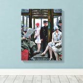 Kopenhagen Tram, beroemd schilderij, Canvas Afdruk (Insitu (Houten vloer))