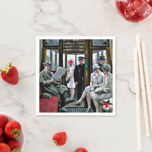 Kopenhagen Tram, beroemd schilderij, Servet (Insitu)