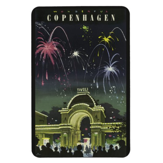 Kopenhagen Vintage Reismagneet Magneet (Verticaal)