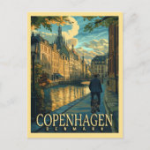 Kopenhagen Vintage Travel Briefkaart (Voorkant)