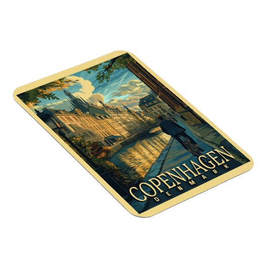 Kopenhagen Vintage Travel Magneet (Rechterzijde)