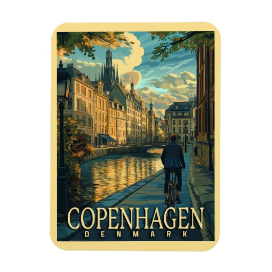 Kopenhagen Vintage Travel Magneet (Verticaal)