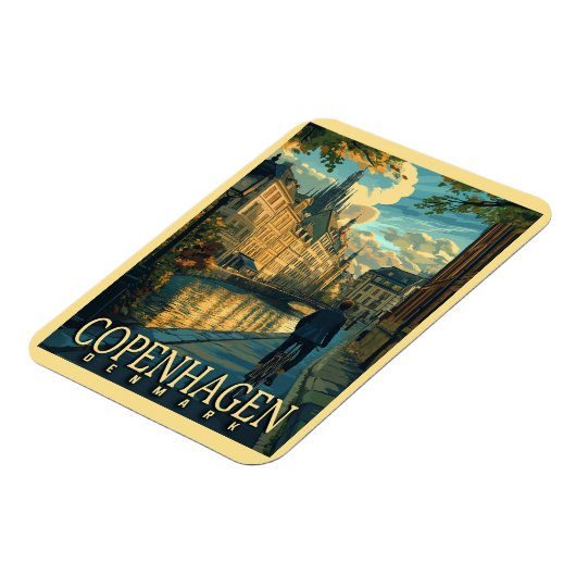 Kopenhagen Vintage Travel Magneet (Linkerzijde)