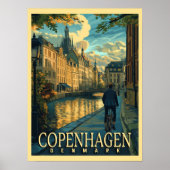 Kopenhagen Vintage Travel Poster (Voorkant)
