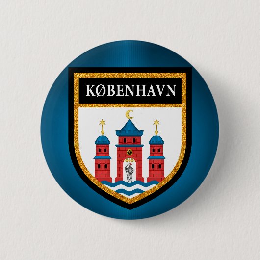 Kopenhagen-vlag Ronde Button 5,7 Cm (Voorkant)