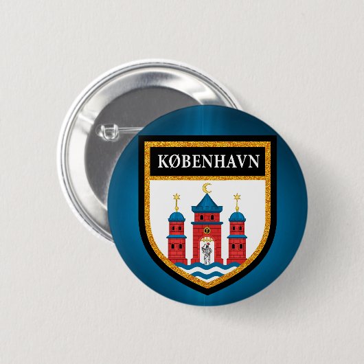 Kopenhagen-vlag Ronde Button 5,7 Cm (Voorkant /achterkant)