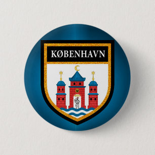 Kopenhagen-vlag Ronde Button 5,7 Cm