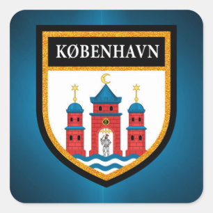 Kopenhagen-vlag Vierkante Sticker