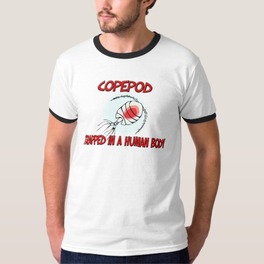 Kopepod gevangen in een menselijk lichaam t-shirt (Voorkant)