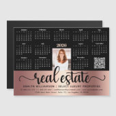 Koper 2026 Kalender Real Estate QR Code Magnet (Voorkant / Achterkant)