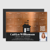 Koper 2026 Kalender Realtor Foto QR Code Magnet (Voorkant / Achterkant)