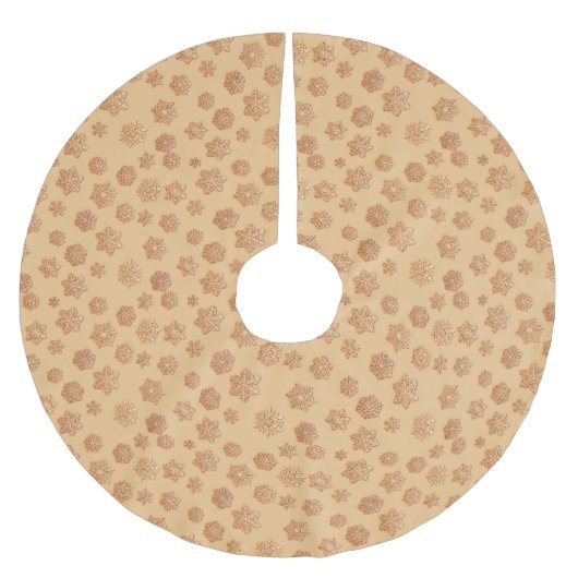 Koper 3-d sneeuwvlokken op koperen achtergrond kerstboom rok (Voorkant)