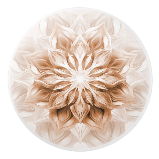 Koper 3D Glanzende Mandala Keramische Knop (Voorkant)