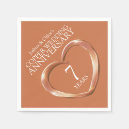 Koper 7e Bruiloft Jubileum hart namen servetten