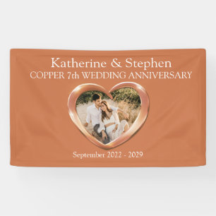 Koper 7e Huwelijksverjaardag hart foto banner