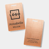 Koper aangepaste bedrijfsnaam Logo Basic Employee  Badge (Voor- en achterkant)