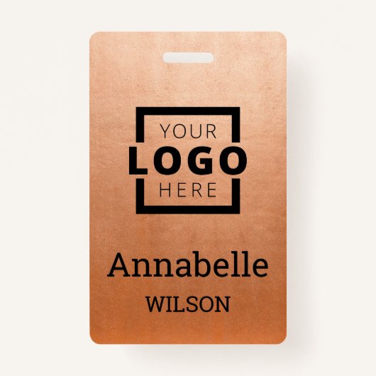 Koper aangepaste bedrijfsnaam Logo Basic Employee  Badge (Voorkant)